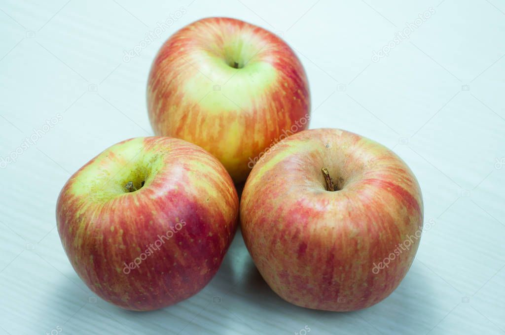 fresh apples on white background
