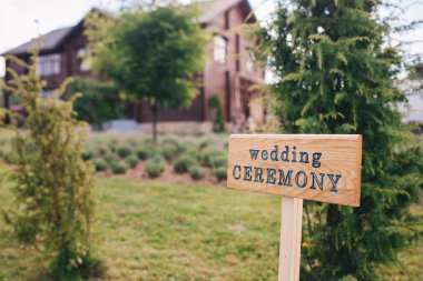 Ahşap tahta dekorasyon düğün düğün, yazıt ile .