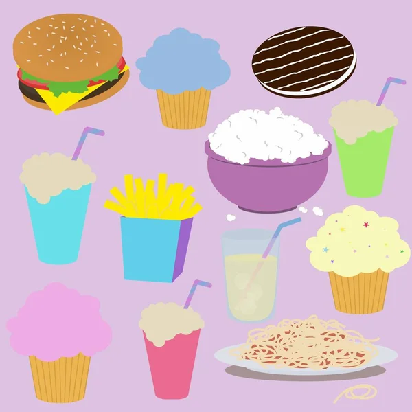 Fast Food Clip Art — Stockfoto