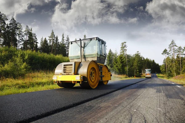 Steamrollers in action — Stock Photo, Image