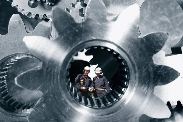 Giant Gears Cogs Used Aerospace Rocket Industry — Stock Photo, Image
