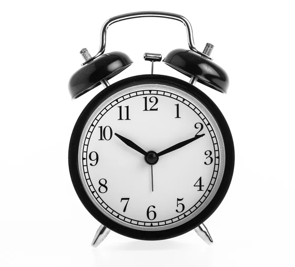 Black alarm clock isolated on white background Stock Image