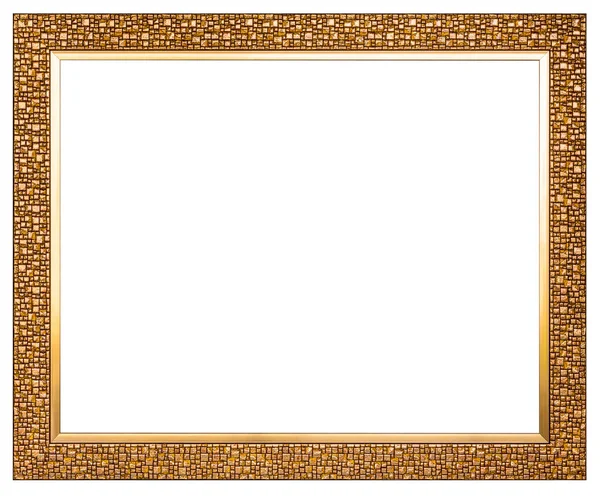 Cadre photo en bois doré isolé sur fond blanc clipp — Photo