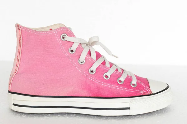 Vintage style of sport pink gradient sneaker shoes on white back — Stock Photo, Image