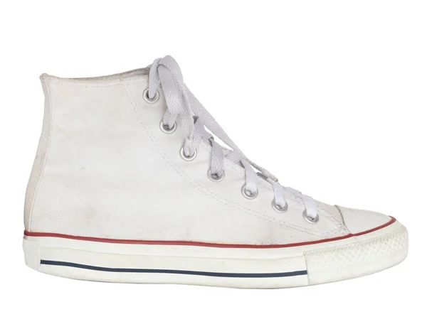 Styl Vintage sportowe białe buty sportowe buty na białym tle na biały bac — Zdjęcie stockowe