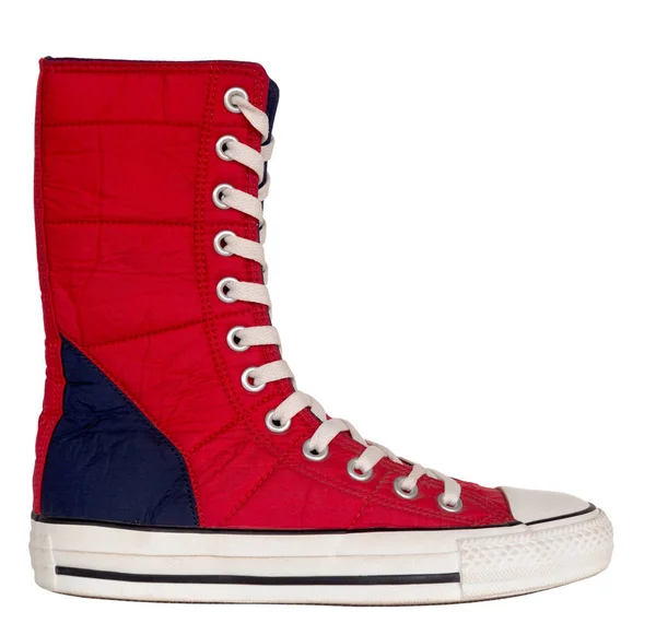 Stylu Vintage buty trampki w isolat kolor czerwony i niebieski — Zdjęcie stockowe
