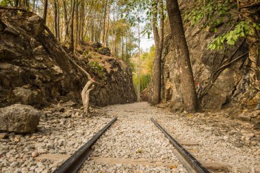 Ölüm tren, cehennem ateşi, eski demiryolu geçmek, Kanchanaburi