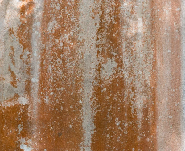 Rusty corrugated iron metal sheet texture of old roof — Stock Photo, Image