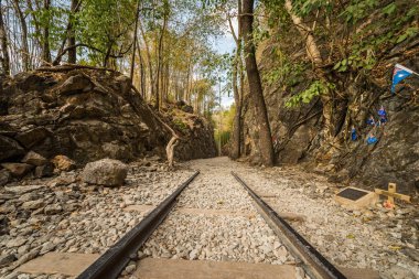 Ölüm tren, cehennem ateşi, eski demiryolu geçmek, Kanchanaburi