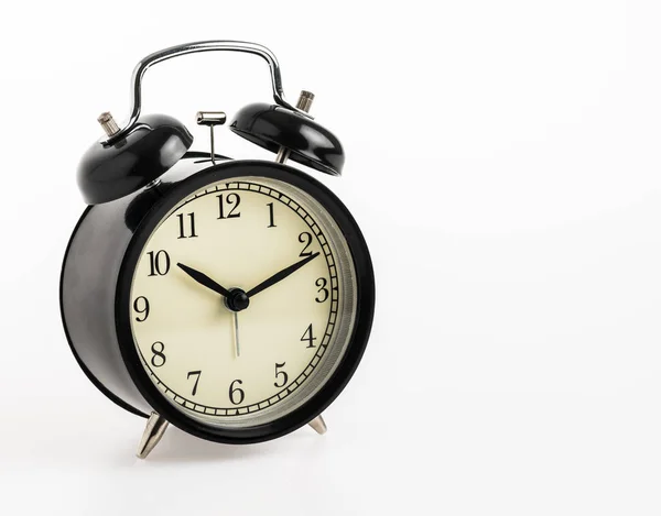 Black alarm clock isolated on white background — Stock Photo, Image