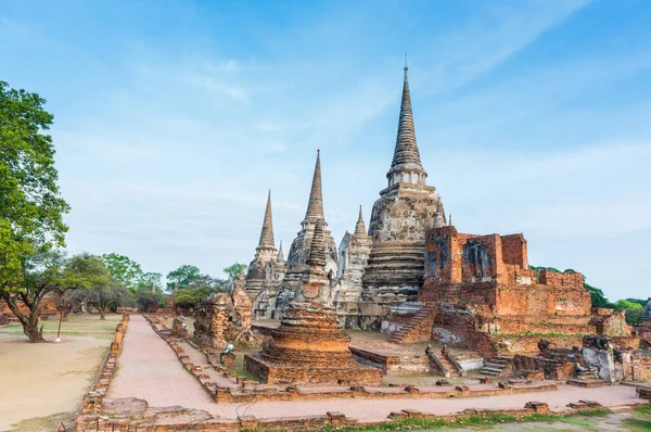 Gamla Templets Arkitektur Wat Phrasrisanphet Ayutthayaprovinsen Thailand Världsarv — Stockfoto