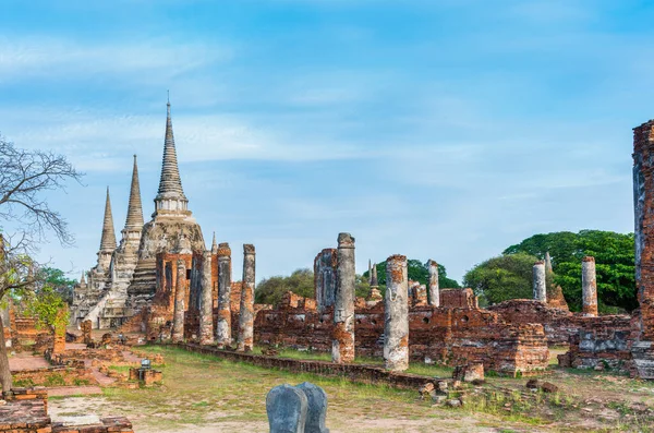 Old Temple Architecture Wat Phrasrisanphet Provincii Ayutthaya Thajsko Světové Dědictví — Stock fotografie