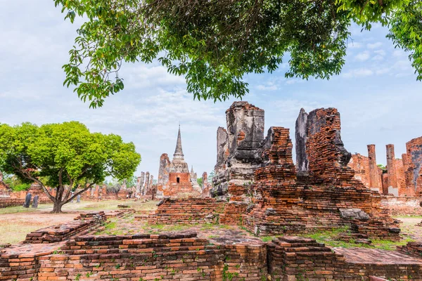 Old Temple Architecture Wat Phrasrisanphet Prowincji Ayutthaya Tajlandia Lista Światowego — Zdjęcie stockowe