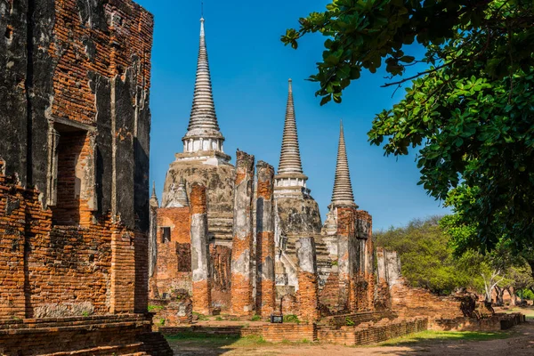 Old Temple Architecture Wat Phrasrisanphet Ayutthaya Province Thailand World Heritage — Stock Photo, Image