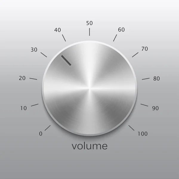 De knoop van het volume met metalen textuur en dial — Stockvector