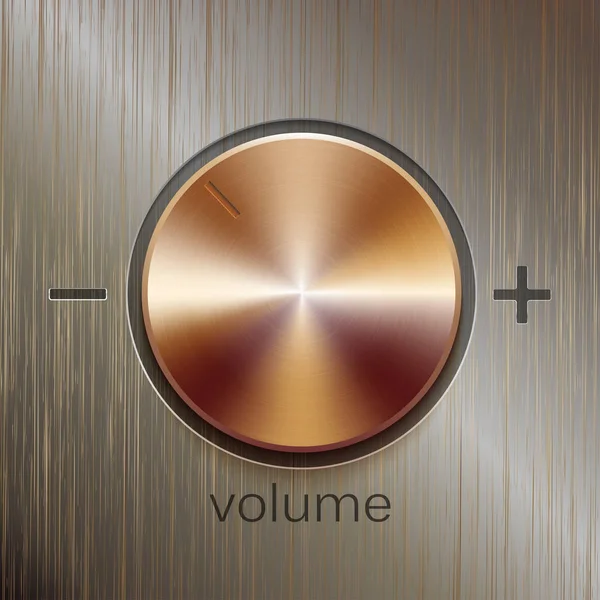 Volume sound control with bronze brushed texture — Stock Vector