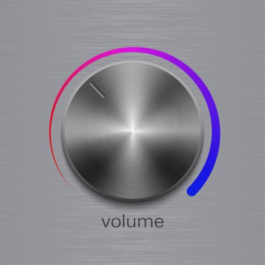 Ses kontrol düğmesi ile karanlık metal çelik doku ve renk ölçeğinde metal doku