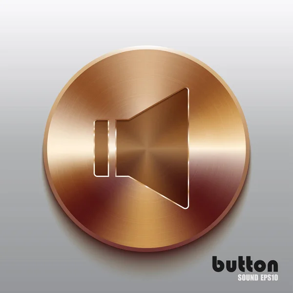 Bouton haut-parleur son bronze — Image vectorielle