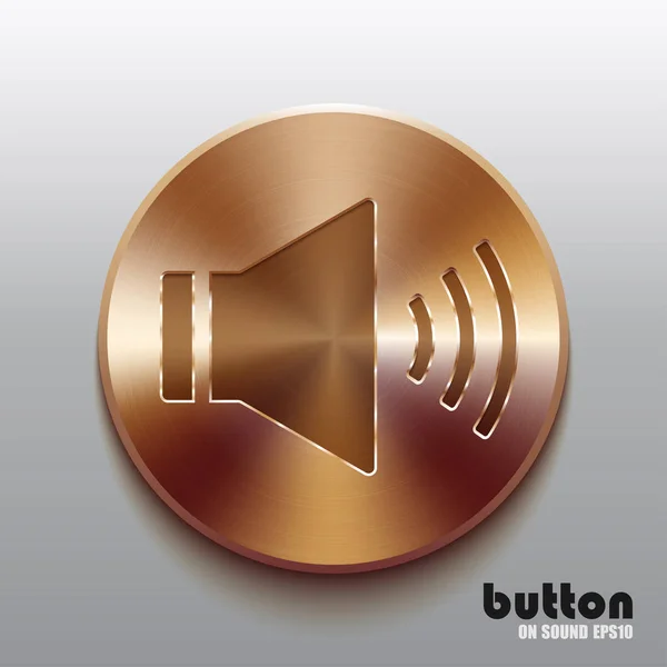 Bronze speaker button — Stock Vector