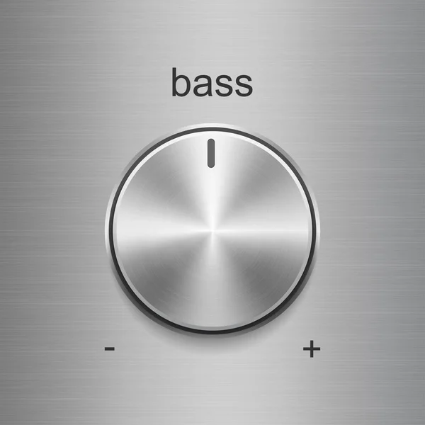 Bass-Soundsteuerung mit Metall gebürsteter Textur — Stockvektor