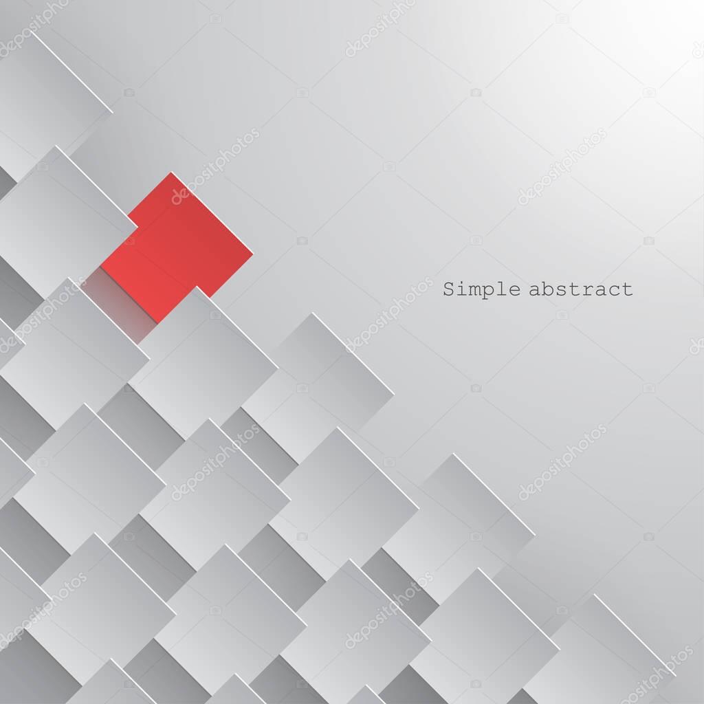 Paper squares are arranged in a line at different levels along the diagonal with focus on one of them over grayscale background, created for business advertising, presentation, logo, web
