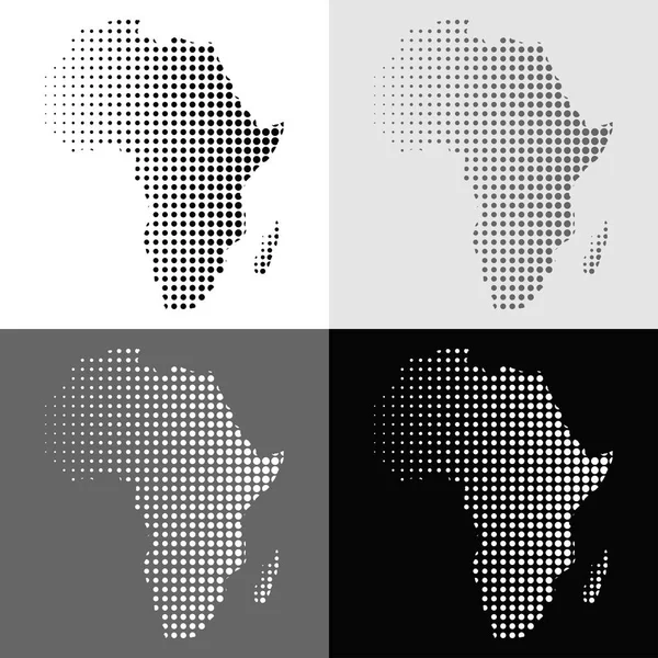 Conjunto de vector de medio tono África mapa — Vector de stock
