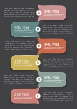 Temiz vektör Infographic arka plan ile altı adımda