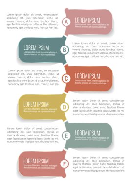 Temiz vektör Infographic arka plan ile sekmeler altı adımda