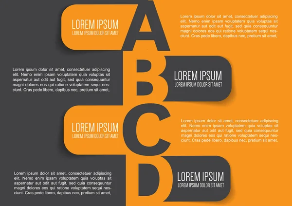 Zakelijke brochure achtergrondontwerp met Abcd labels — Stockvector
