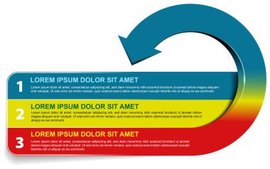Metin için numaraları ve yerleri olan üç geri dönüşüm basamağı şemasının vektör arkaplanı. Broşür, poster, broşür olarak kullanılabilir.