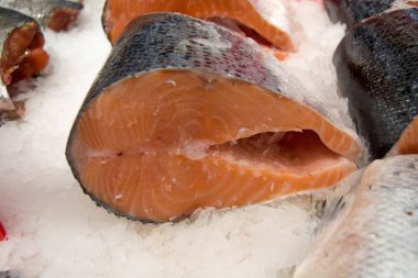 mağaza raflarında balık