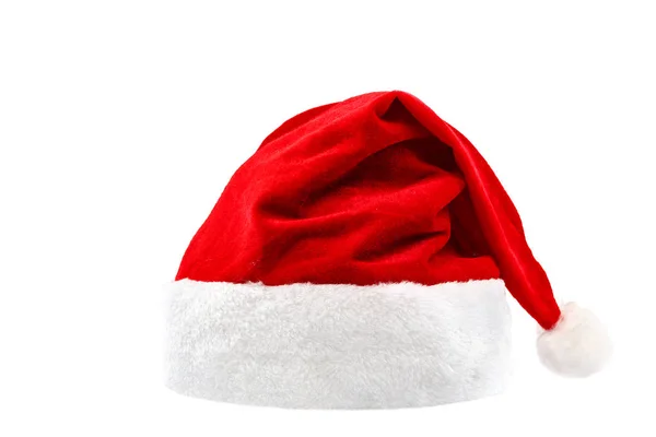 Santa claus hoed geïsoleerd op witte achtergrond — Stockfoto