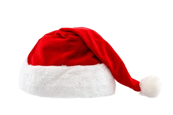 Santa claus hoed geïsoleerd op witte achtergrond — Stockfoto