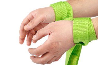 Yapabileceğim bir şey bir kordon üzerinde beyaz bir arka plan.