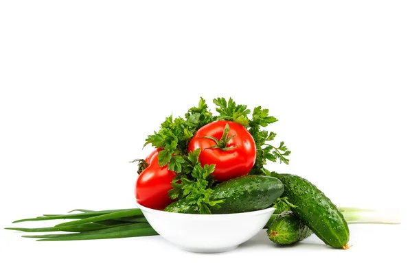 Verse groenten geïsoleerd op een witte achtergrond — Stockfoto