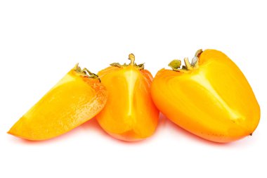 Beyaz bir arka plan üzerinde izole Trabzon hurması meyve