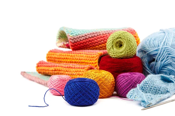 Threads for embroidery and crocheting on white background. — Stock Photo, Image