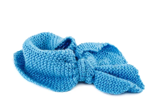 Blue knitted scarf isolated on white background — Stock Photo, Image