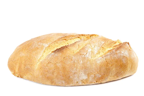Loaf of wheat bread on white background. Stock Photo