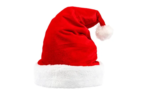 Шляпа Санта-Клауса изолированы на белом фоне — стоковое фото