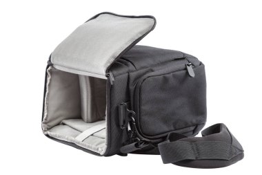 Beyaz bir arka plan üzerinde izole fotoğraf çantası