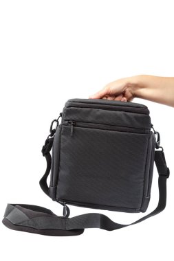 Beyaz bir arka plan üzerinde izole fotoğraf çantası