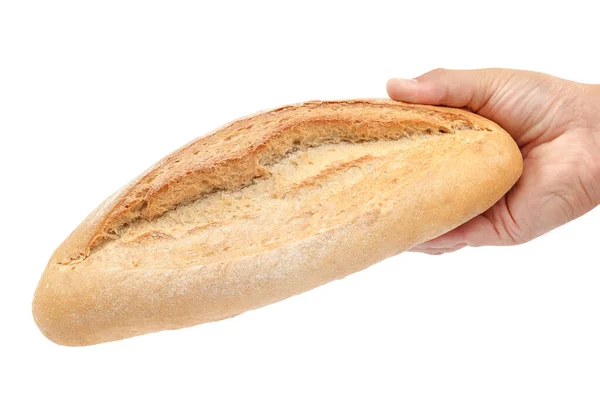 Пшеничная буханка хлеба на белом фоне — стоковое фото