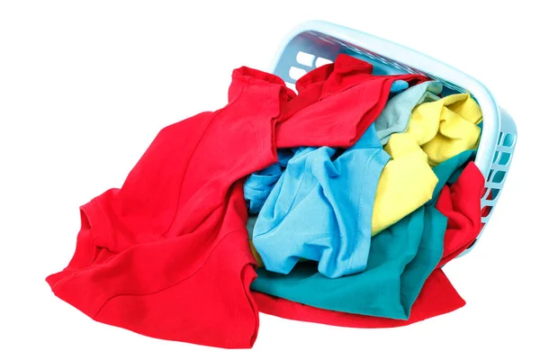 Pile of colorful clothes isolated on a white background. — Stock Photo, Image