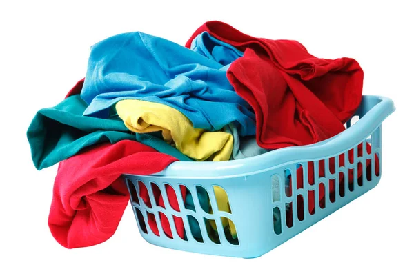 Pile of colorful clothes isolated on a white background. — Stock Photo, Image