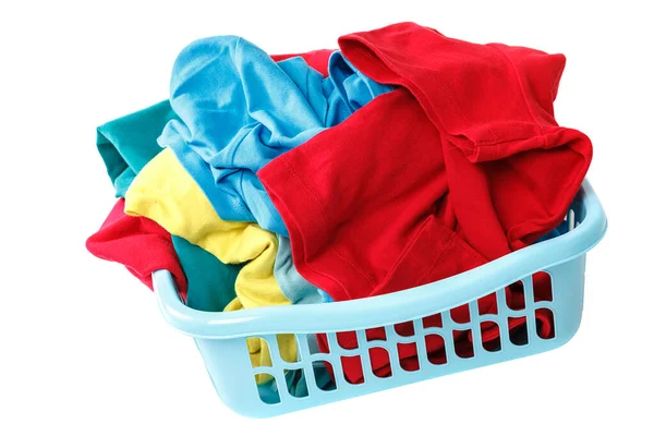 Pile of colorful clothes isolated on a white background. — Stock Photo, Image