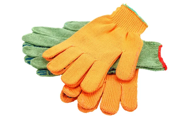 Робочі рукавички ізольовані на білому тлі — стокове фото