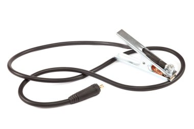 Kaynak makinesi kabloları beyaz arkaplanda izole edildi.