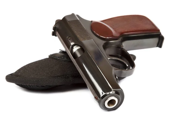 Gun Pistol Isolerad Vit Bakgrund — Stockfoto