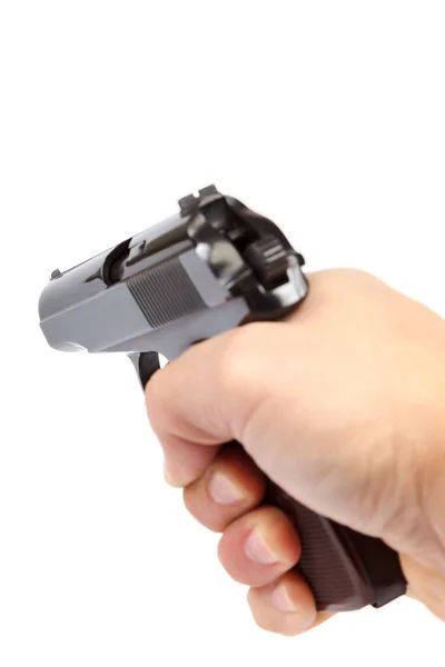 Pistola Mano Isolata Sfondo Bianco — Foto Stock